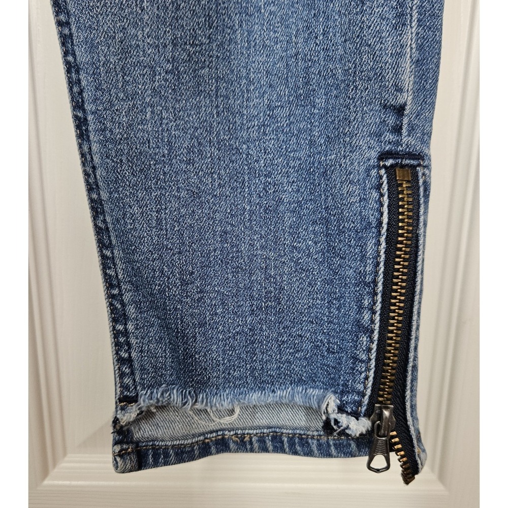 Miss Me Ankle Zip Skinny Jeans 27 Blue Whiskering Stretch 28x26 Casual Comfort - Picture 3 of 13